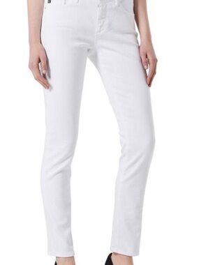AG Adriano Goldschmied White Skinny Jeans The Emery Essential Straight 27 R